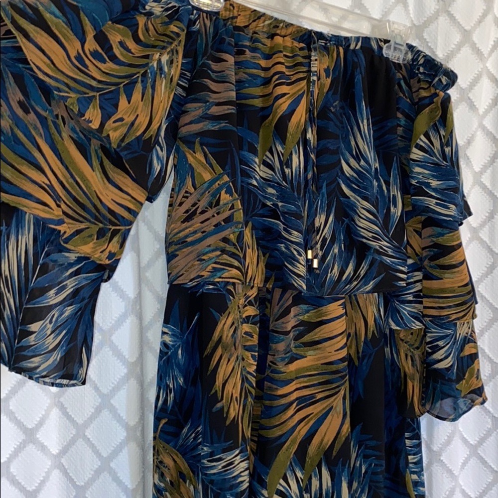 Tropical off the shoulder romper